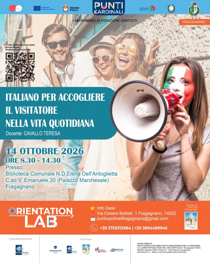 PUNTI CARDINALI - LABORATORIO DI FORMAZIONE GRATUITO - Evento del 14.10.2026
